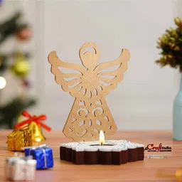 ecraftindia Gold Wood Tea Light Candle Holder image 3