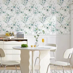 300 cm floral green white 45x300 Self Adhesive Sticker-image-0