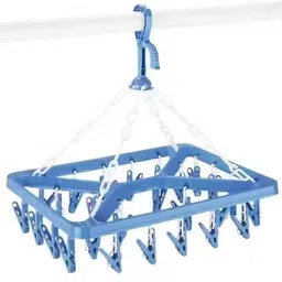 Plastic Ceiling Cloth Dryer Stand 360 Degree Portable & Rotatable 30 Clips Plastic Tie Hanger For Tie-image-1
