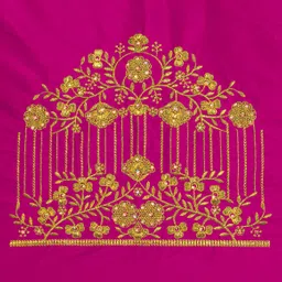 travoxa Unstitched Cotton Silk Blouse Material Solid, Embroidered-picture-19