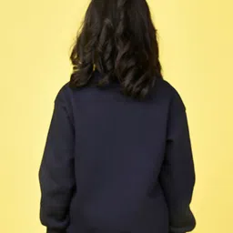 NUSYL Girls Typography Printed Long Sleeves Oversized Fleece Pullover image 4