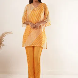 ZNKL Women Striped Kurti with Trousers-picture-30