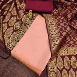 HERE&NOW Embellished Unstitched Dress Material-picture-29