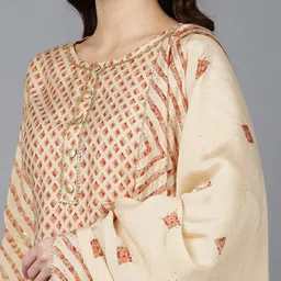 KALINI Women Ethnic Motifs Printed Regular Gotta Patti Kurta with Trousers & With Dupatta image 2