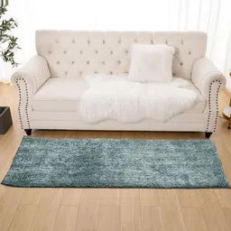 Myntra Elegant Homes Green Anti-Skid Long Lasting Microfiber Rectangular Floor Runner image 5