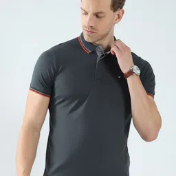 Monte Carlo Men Floral Polo Collar Applique T-shirt-picture-55