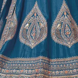 ODETTE Embroidered Sequinned Semi-Stitched Lehenga & Blouse With Dupatta image 4