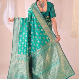 Moda Rapido Ethnic Motifs Woven design Zari Banarasi Saree image 2