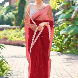 SANISA Embellished Supernet Saree-picture-14