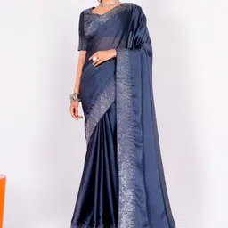 Mitera Embellished Beads and Stones Pure Chiffon Saree-picture-14