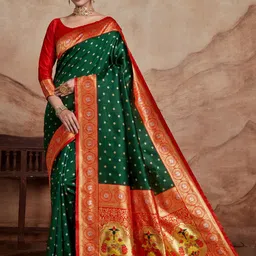 KALINI Woven Design Zari Silk Blend Banarasi Saree image 2