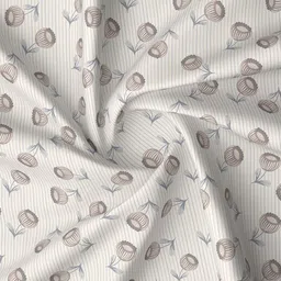 Layers Grey & White Floral Printed 180TC Double Cotton King Bedsheet Set 2.74 m x 2.74 m image 4