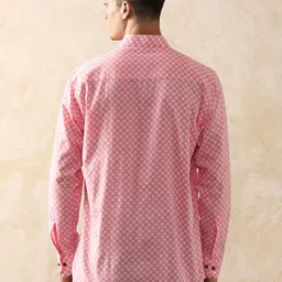 Moara Floral Printed Mandarin Collar Pure Cotton Short Kurta image 4