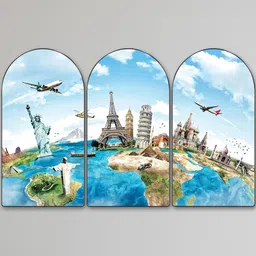 Myntra Elegant Homes Multicoloured Set of 3 Piece MDF Other Wall Paintings-picture-38