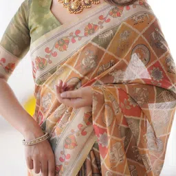 MAHARANI COUTURE Women Pure Cotton Ethnic Motifs Printed Banarasi Saree image 2
