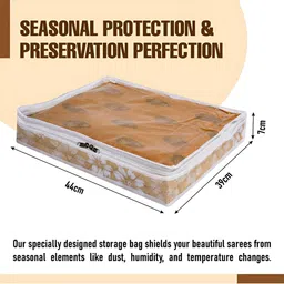 Aura Grey & White 2 Pieces Regular Bow -Printed Saree Storage Bags image 5