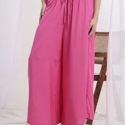 SUFIZA LIFESTYLE Women Flared Chambray Palazzos-picture-33