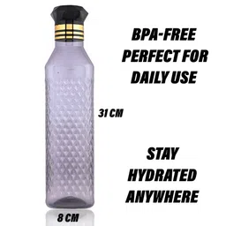 Aura Black & Gold-Toned 3 Pieces Textured Water Bottles-1 L Each image 3