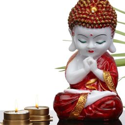 GW CREATIONS Red & White Textured Buddha Idol Showpiece-picture-33