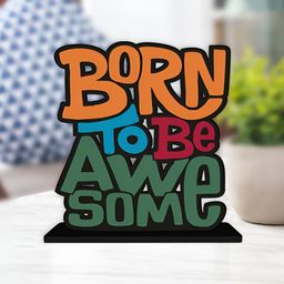 ArtVibes Orange & Green Quote Printed Wooden Table Showpiece-picture-4