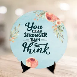 ArtVibes Blue & Pink Quote Printed Wooden Table Showpiece-picture-27
