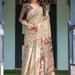MAHARANI COUTURE Women Cotto Floral Printed Kanjeevaram Saree-picture-16