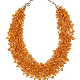 ODETTE Rose-Gold Plated Mustard Yellow Layered Neckalce-picture-36