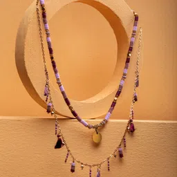 PRITA BY PRIYAASI Sequin Stack Beaded Charm Gold-Plated Necklace image 2