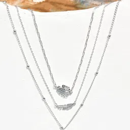 Voylla Rhodium-Plated Multi-Layered Necklace-picture-42