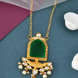 Silvermerc Designs Gold-Plated Kundan Studded Necklace-image-41