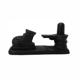 Navyaksh Black Religious Shivling Nandi Idol Small Showpiece-picture-0