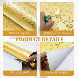 Aura 2-Pcs White Printed Self Adhesive Wallpaper image 4