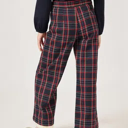 One Friday Girls Checked Classic Low-Rise Trousers image 3