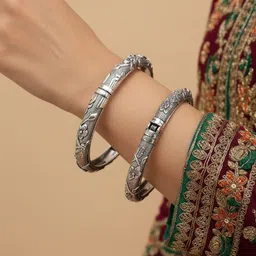 SZN Set Of 2 Floral Kada Bangles-picture-32
