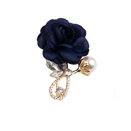 SYGA Stone Studded & Pearls Beaded Retro Rose Flower Brooch-picture-34