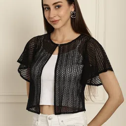 SZN Short Sleeves Cotton Button Shrug image 3