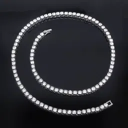 FIMBUL Men Silver-Plated Cubic Zirconia Studded Chain-picture-15