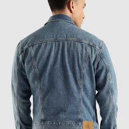 Calvin Klein Jeans Men Spread Collar Washed Casual Cotton Denim Jacket image 2