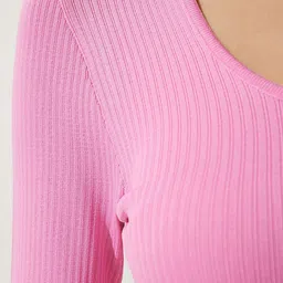 Happiness istanbul Women Striped Crop Fitted Top image 3