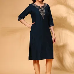Anouk Women Embroidered Thread Work Kurta image 4
