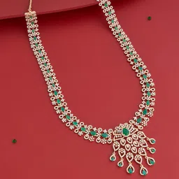 Kushal's Fashion Jewellery Gold-Plated Zircon Stone Studded Necklace-picture-29