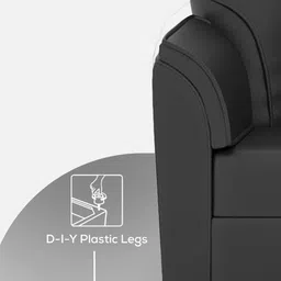 Westido LuxeCradle Black Leatherette 2 Seater Sofa image 4