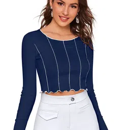 DHRUVIL IMPEX Women Vertical Striped Crop Top-picture-17