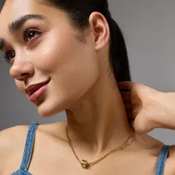 Kushal's Fashion Jewellery Gold-Plated Zircon Studded Pendant With Chain image 3