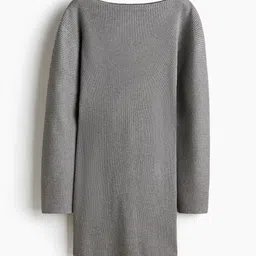 H&M Women Ribbed Knit Boat Neck Bodycon Mini Dress-picture-20