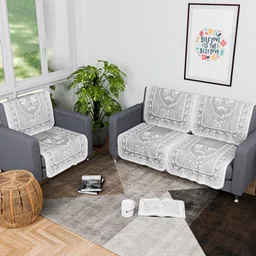 Aura Cream-Coloured Cotton Sofa Cover-image-83