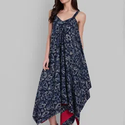 Mera Rang Women Ethnic Motifs Printed Shoulder Straps Maxi A-Line Oversized Dresses image 5