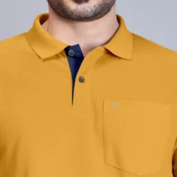 Triptee Men Solid Polo Collar Cotton T-shirt image 3