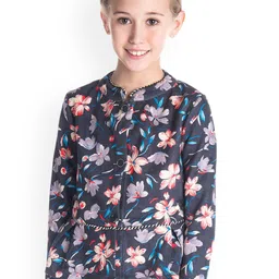 Cherry Crumble Girls Floral Printed Single-Breasted Over Coats-image-14