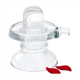 Navyaksh Transparent Shivaling Religious Idol Showpiece image 2